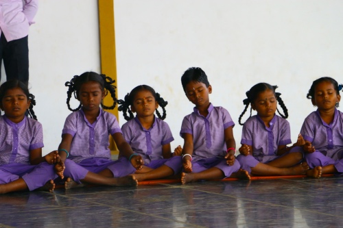 Children in meditation